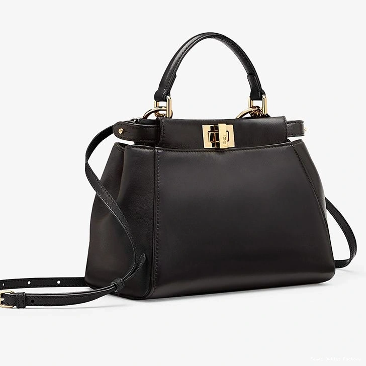 Affordable HOT Peekaboo Fendi Leather Mini Iconic In Handbag Nappa Black 0731